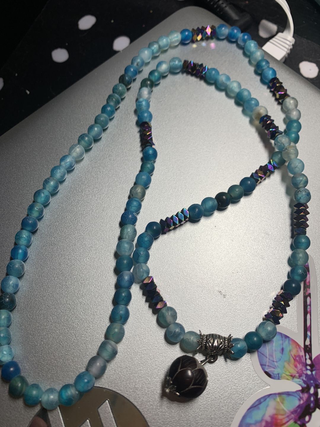 Customer photo review of Relaxing Blue Onyx Stone Mala