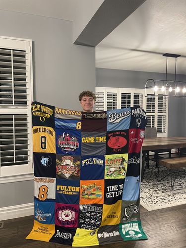 T-shirt quilt featuring fulton panthers by Jennifer from IL