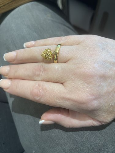 Customer photo review of Angel Heart Charm Ring with Tanzanite