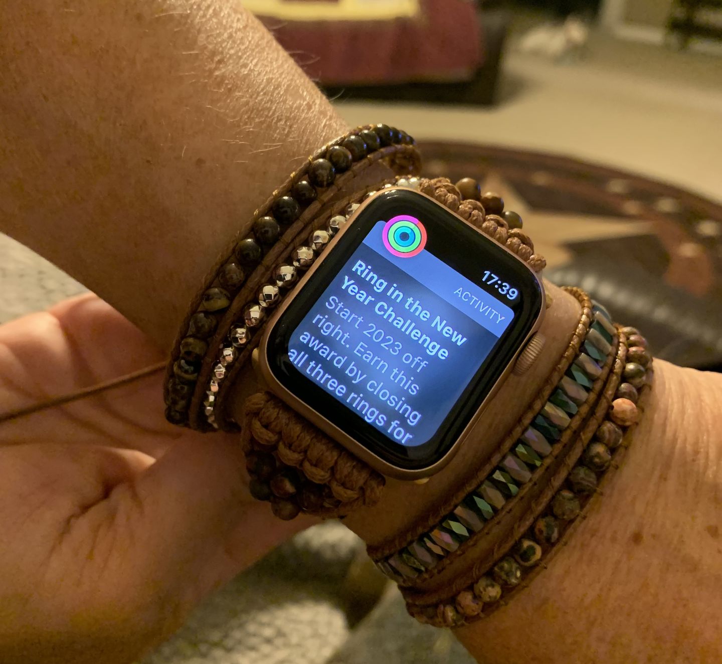 Customer photo review of Tiger's Eye Royal Apple Watch Strap