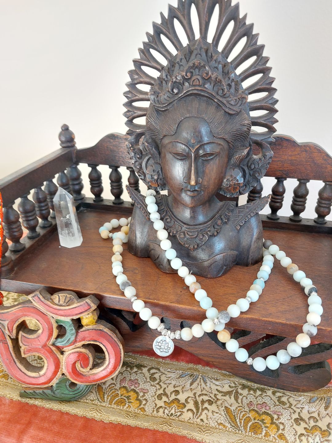 Customer photo review of 108 Natural Matte Amazonite Stone Mala Prayer Beads
