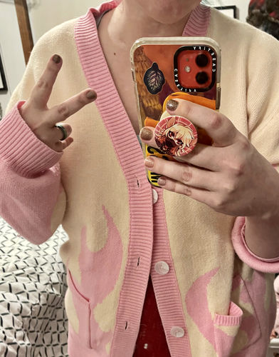 Customer photo review of Cream Flame Cardigan