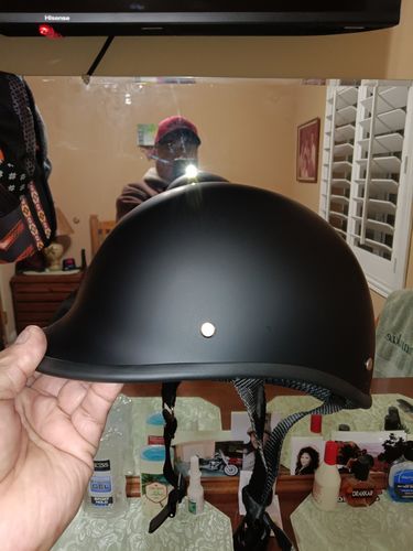 Customer photo review of Smallest SOA Half Helmet