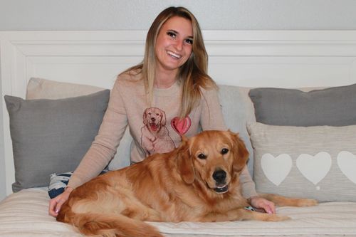 Customer photo review of Custom Knit Valentine Heart Balloon Sweater