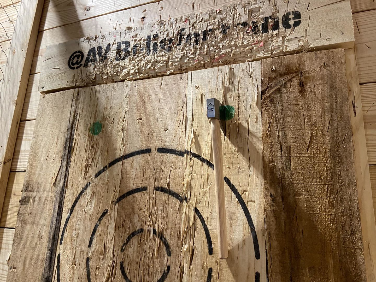 Customer photo review of Ace of Spades Throwing Axe (3rd Generation)
