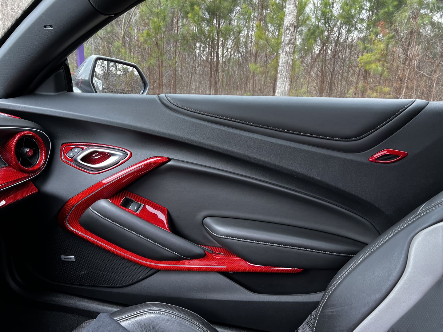 Customer photo review of Real Carbon Fiber Interior Door Panel Chrome Trim Cover For 2016-2023 Chevy Camaro