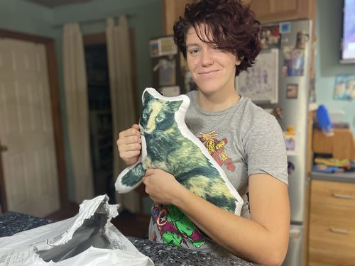 Customer photo review of Create A Custom Dog Pillow