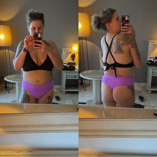 Customer photo review of 'Empower' Mid Rise Cheeky Bikini Bottom