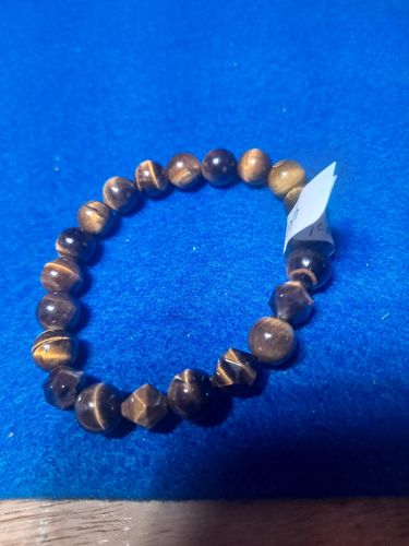 Customer photo review of 15.5" Yellow tiger eye faceted beads 8mm/10mm,  yellow color semi-precious stone