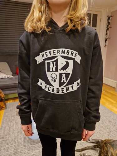 Customer photo review of Nevermore Academy Wednesday Hoodie