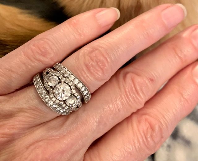 Customer photo review of Pave CZ Eternity Ring in Sterling Silver