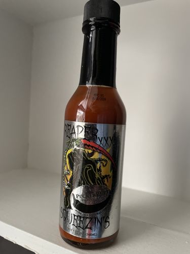 Customer photo review of Puckerbutt's Squeezin's Carolina Reaper Hot Sauce