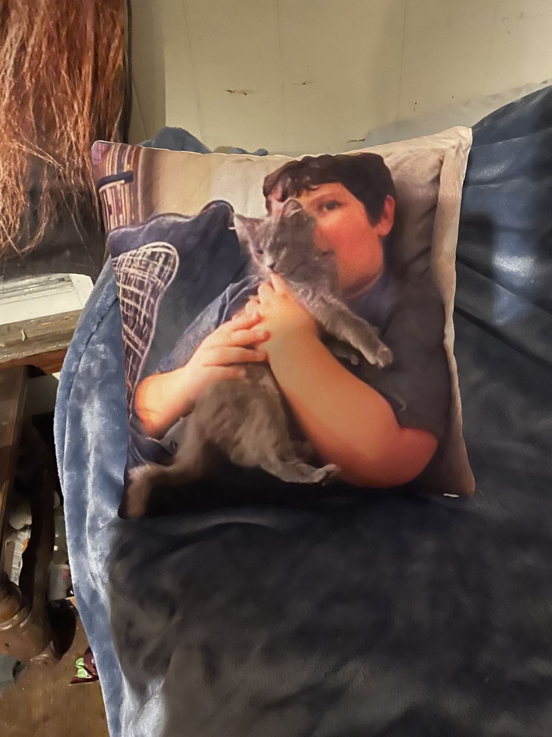 Customer photo review of Custom Photo Pillow with Your Dog Photos, Print Pet Photo on Pillow