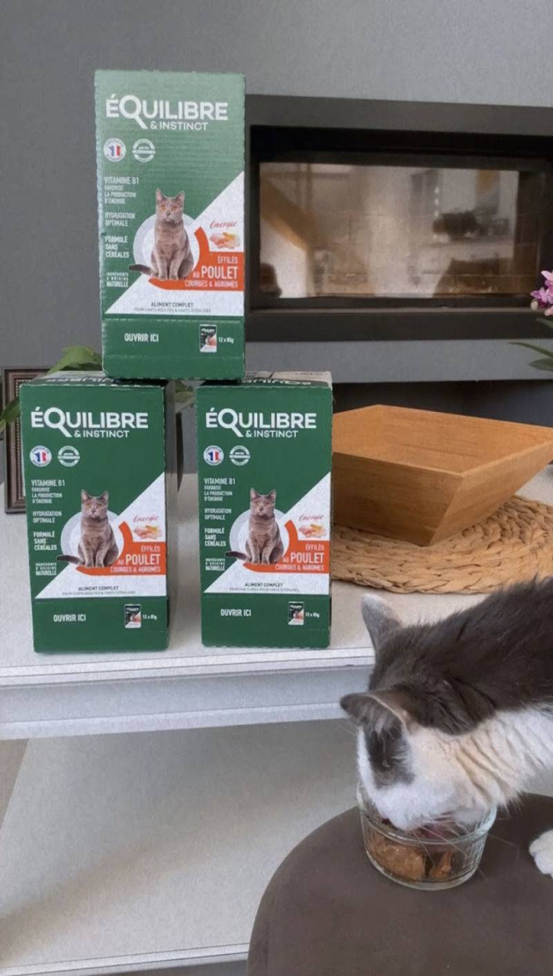 Customer photo review of Effilés au poulet, courges & agrumes (chat stérilisé et chat adulte)