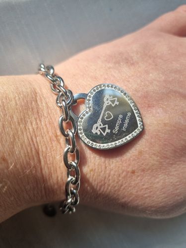 Customer photo review of Bracciale Cuore con frasi