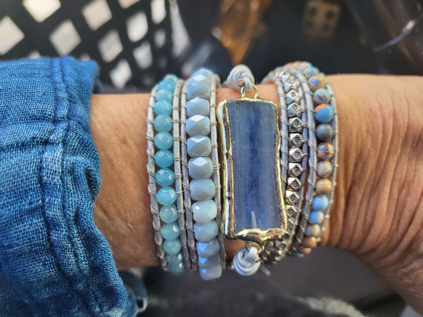Customer photo review of Healing Topaz Wrap Bracelet