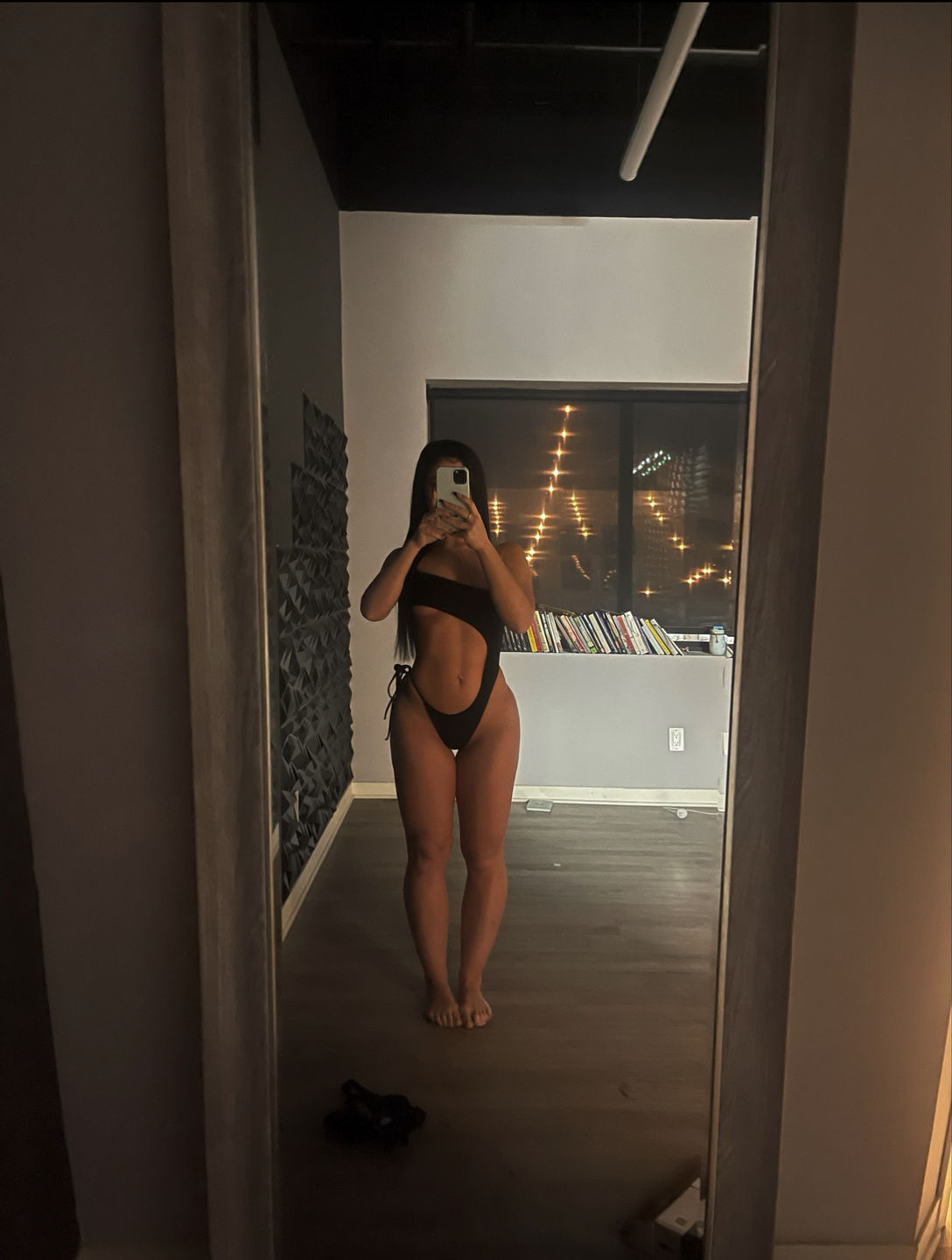 Customer photo review of Naomi One Piece Mesh Swimsuit - Black