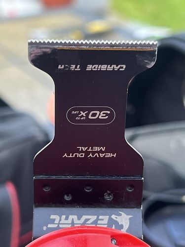 Customer photo review of Carbide Oscillating Blade For Hardened Metal/Bolts,OIC34A