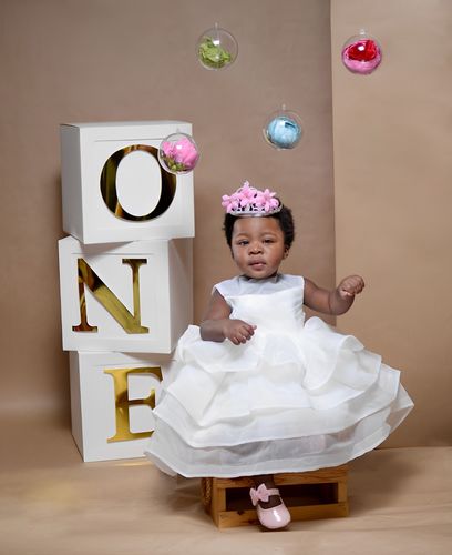 Customer photo review of Baby Girl and Toddler Summer Elegant Cute Puffy Mesh Princess Baptism Dress