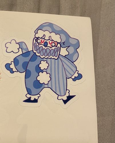 Customer photo review of Sad Clown Stickers!