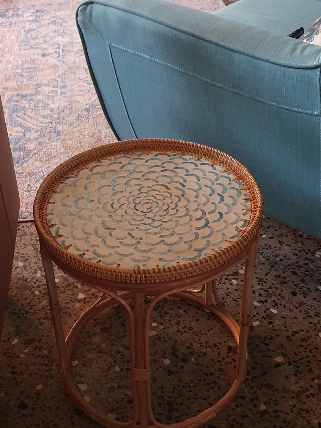 Customer photo review of Bloom Rattan Coffee Side Table, Bedside Table