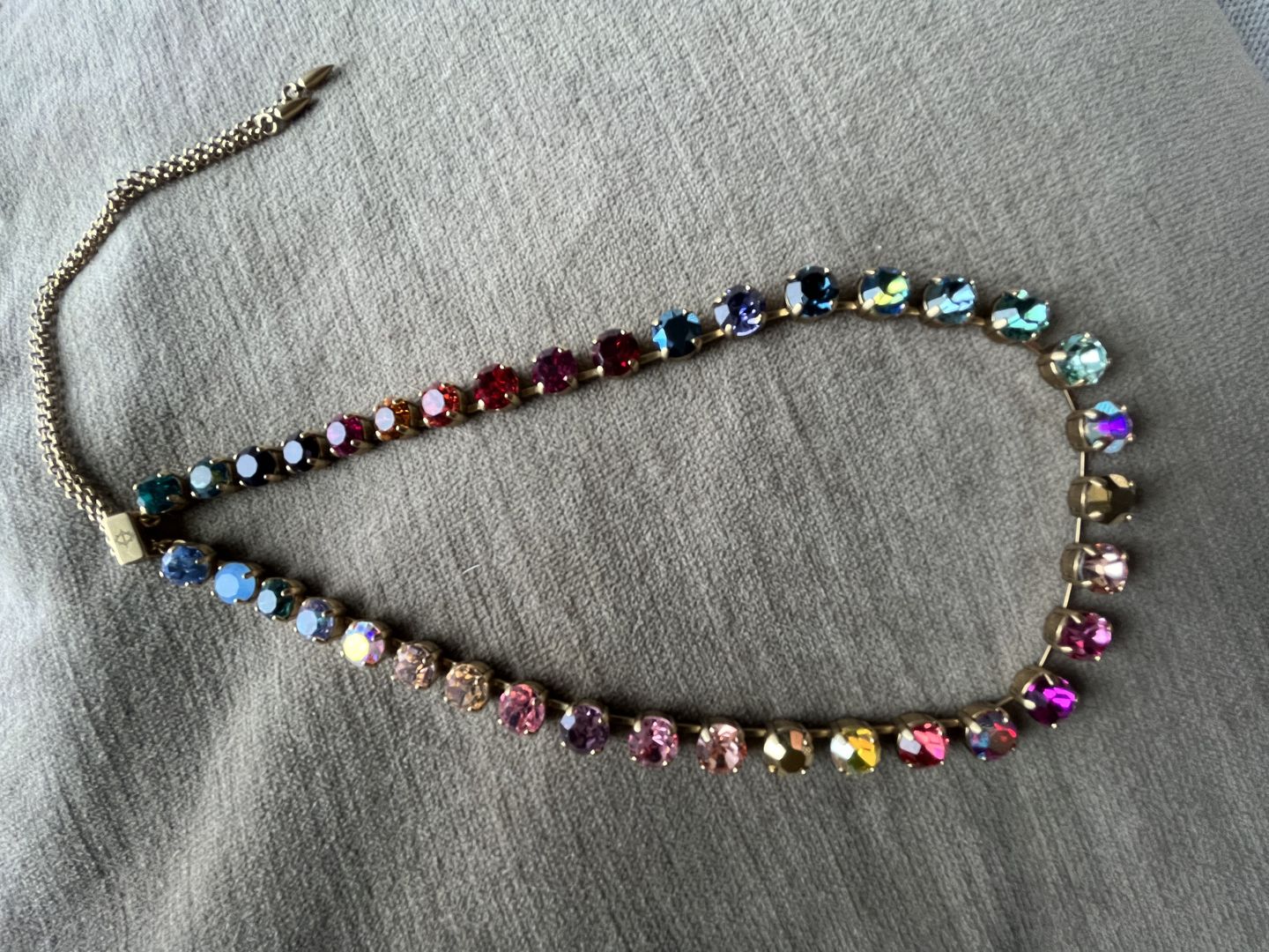 Customer photo review of Arista Slider Necklace in Cosmic Ombré