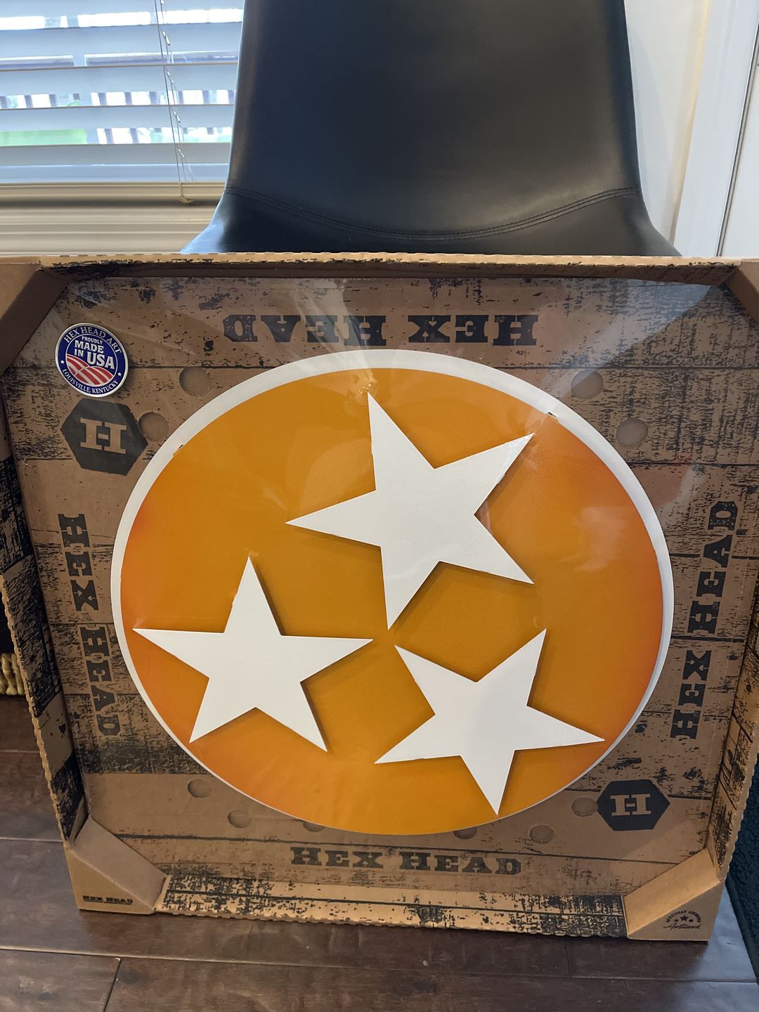 Customer photo review of Tennessee Tri Star Orange with Vintage White 3D Metal Wall Art