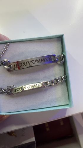 Customer photo review of Engraved Bracelet Set - W/ Eternal Rose Box
