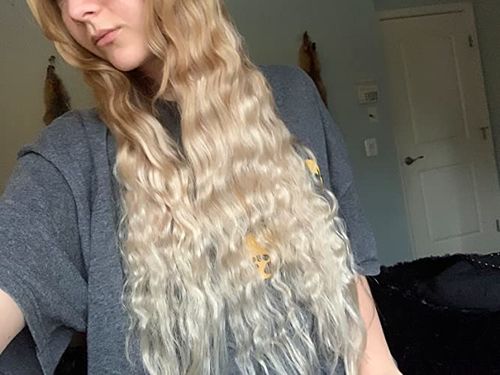 Customer photo review of Hair Extensions Moresoo Virgin Human Tape-Ins Unprocessed Hair Platinum Blonde(#60)