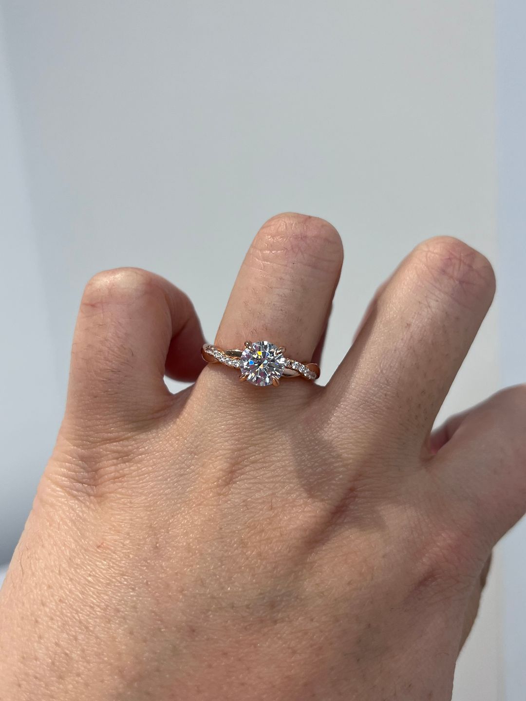 Customer photo review of S925 1.25 Carat Twist Round Cut Engagement Ring In Sterling Silver For Bridal & Daily Wear