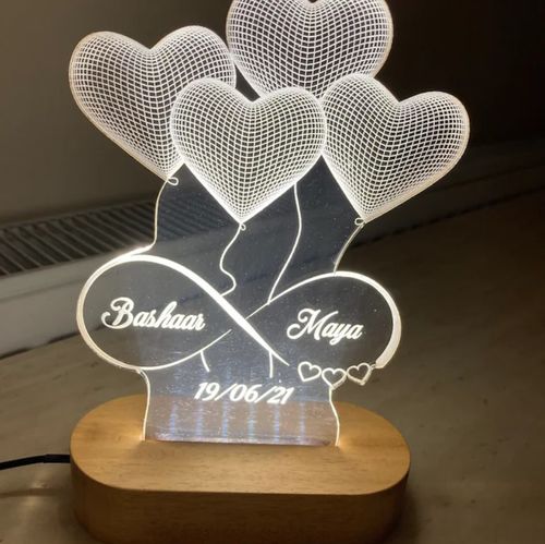 Customer photo review of Custom Night Light Up Led Sign | Cute Couples Gift | Romantic Gift | LED Name Light Sign | Custom Light | Anniversary Gift