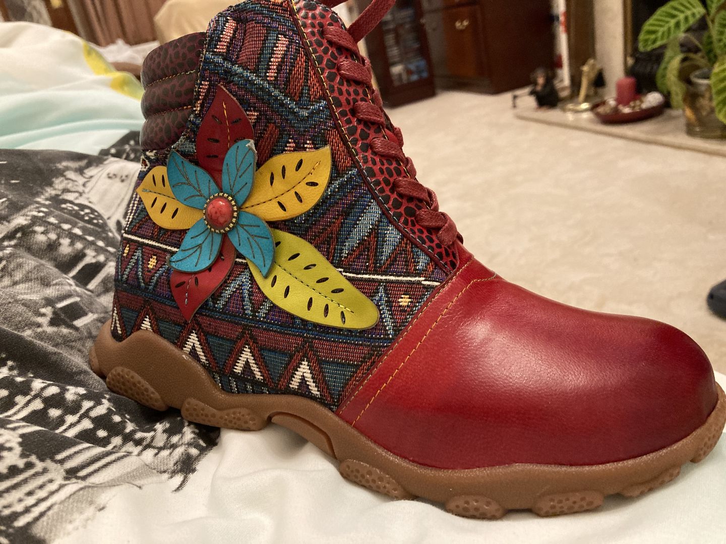 Customer photo review of Leather Handmade Comfortable Walking Boots