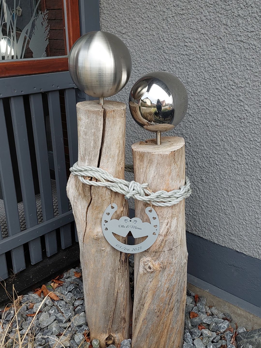 Customer photo review of Glückshufeisen aus edlem Stahl noble Design (personalisierbar) - ausgefallenes Hochzeitsgeschenk