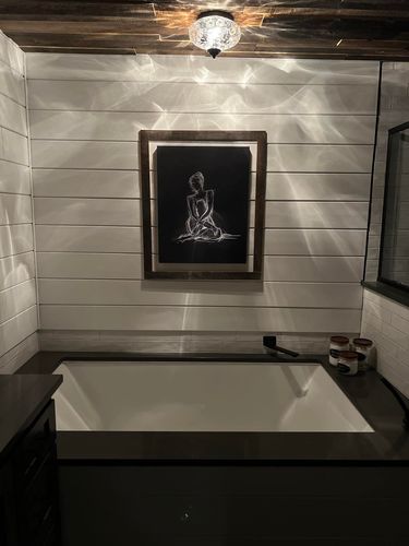 Customer photo review of Farmhouse Glass Flush Mount Ceiling Light