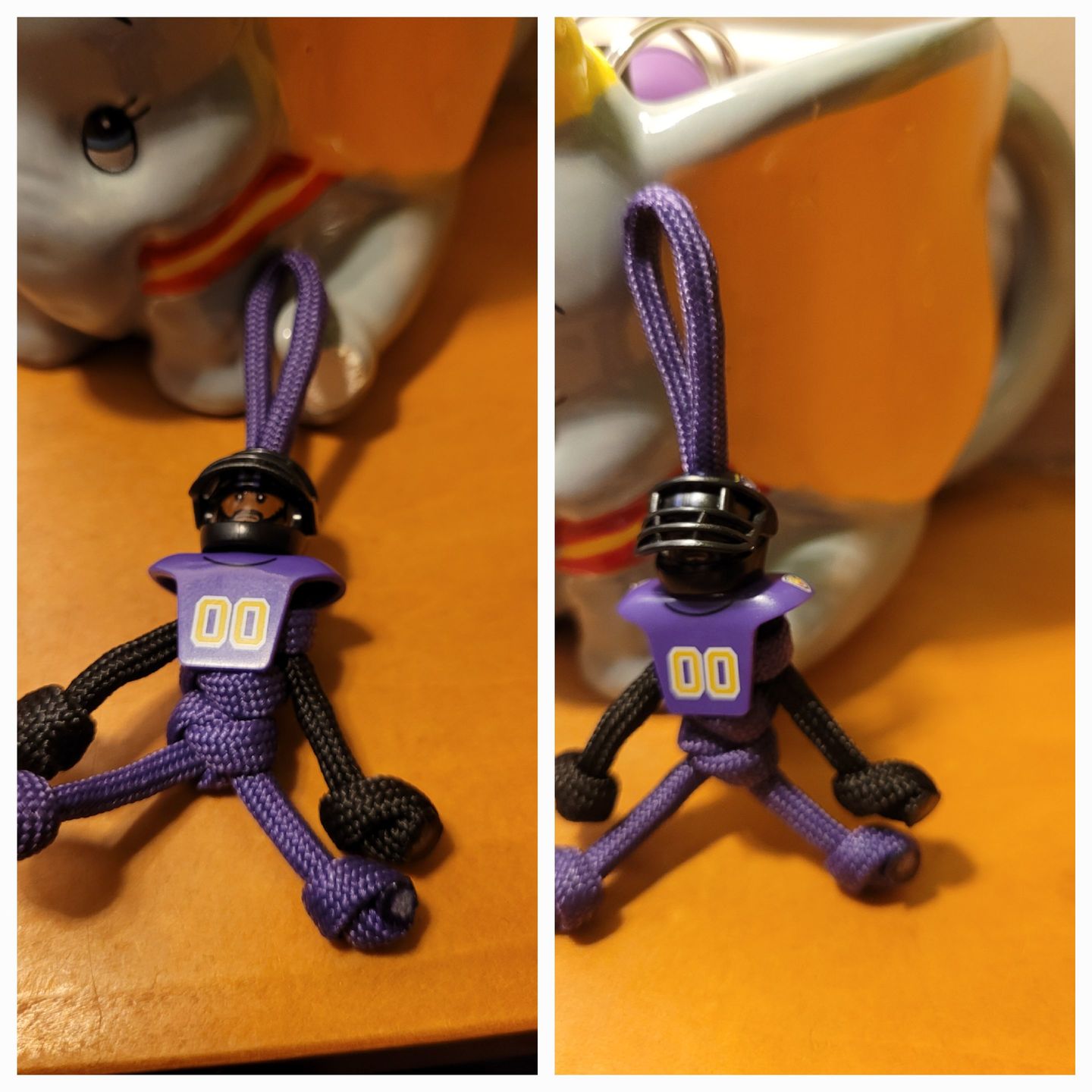 Customer photo review of Baltimore Ravens Paracord Buddy Keychain