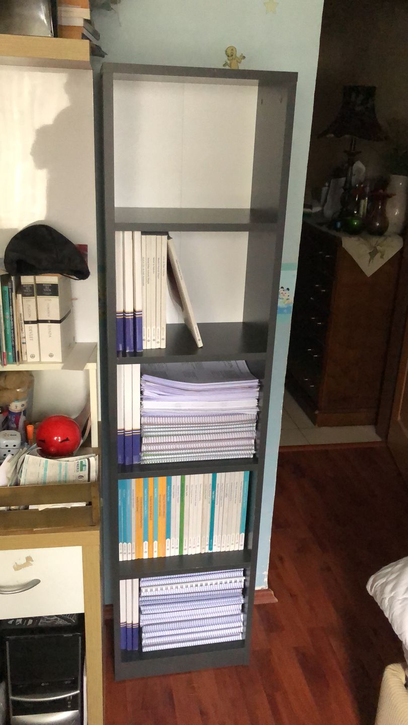 Customer photo review of Rani HC111 Kitaplık 5 Raflı Çalışma Odası Kütüphane Modern Duvar Rafı Antrasit