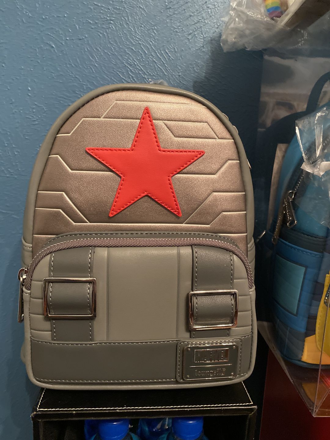 Customer photo review of Loungefly Marvel Winter Soldier Cosplay Mini Backpack