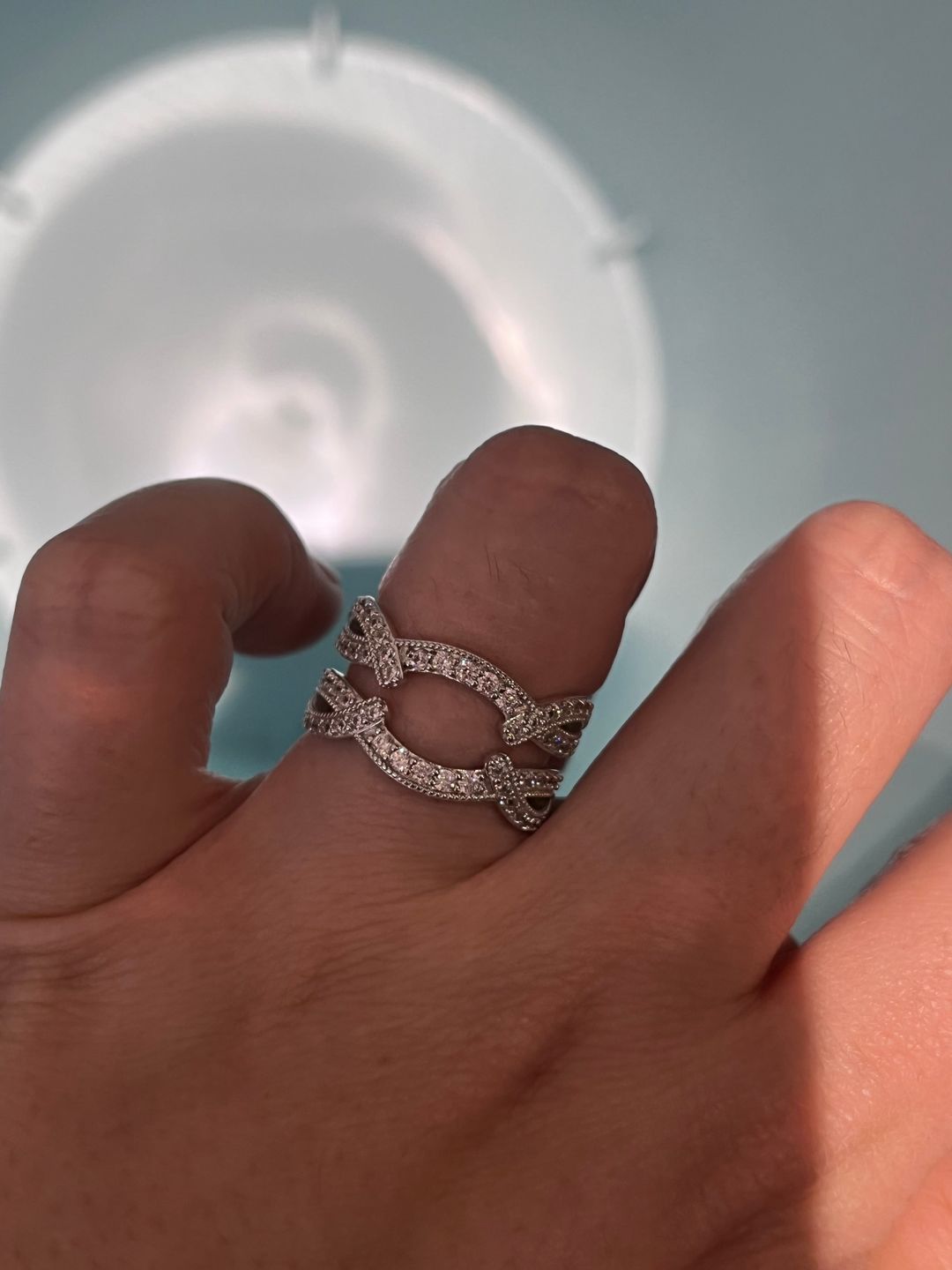 Customer photo review of Louily Vintage Round Cut Jacket Wedding Band For Women In Sterling Silver
