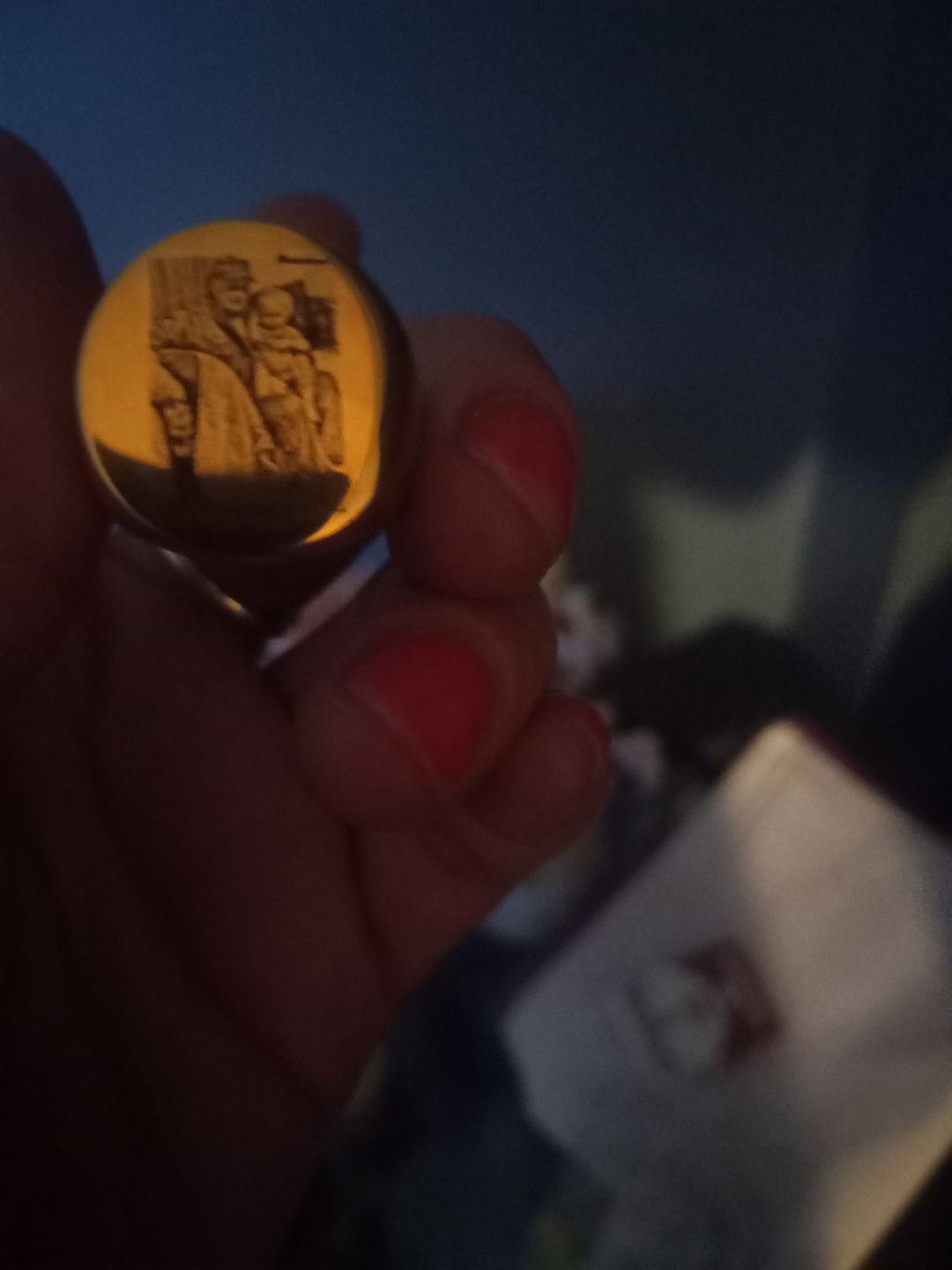 Customer photo review of Photo Ring in 18K Gold & Silver