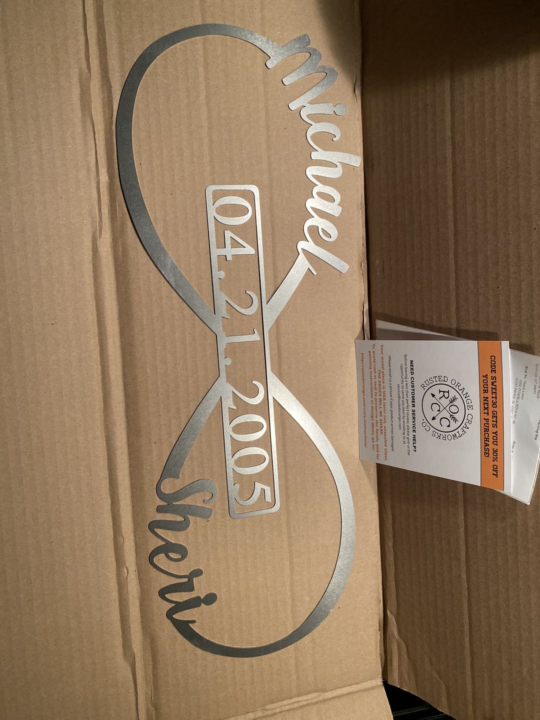 Customer photo review of Infinity Sign- bedroom wall decor for couples, anniversary and wedding, eternity symbol