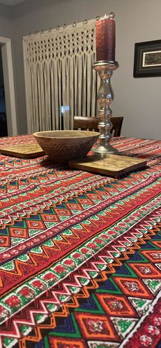 Customer photo review of High Quality Cotton Linen Table Cover