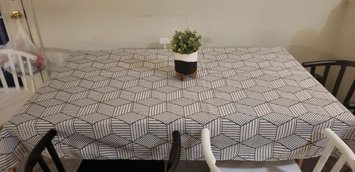 Customer photo review of High Quality Cotton Linen Table Cover