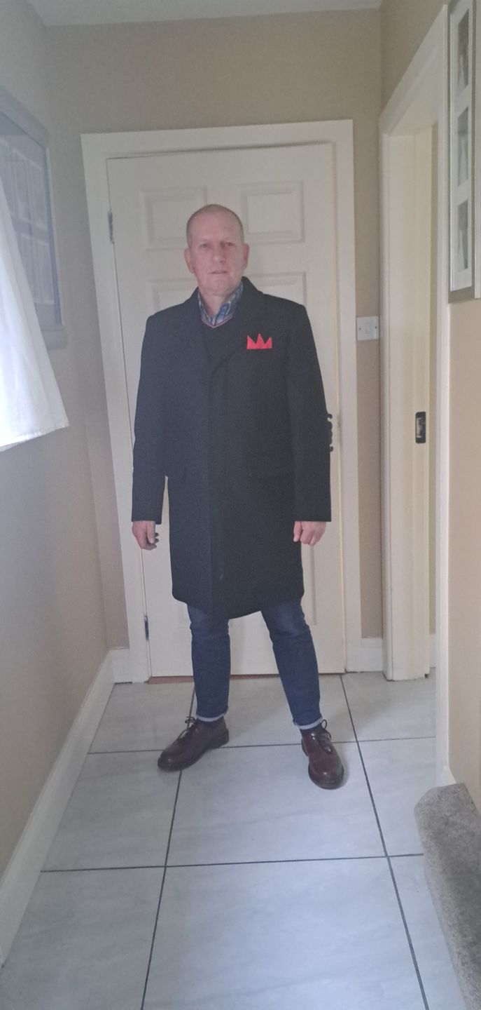 Customer photo review of Mens Overcoat in Wool - Black