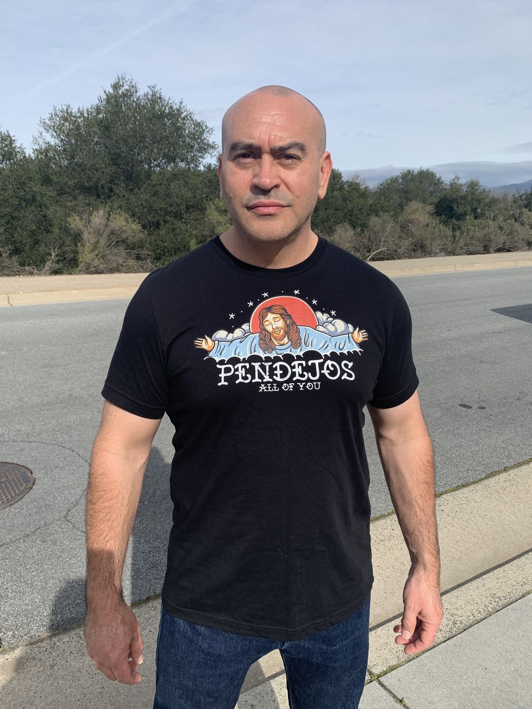 Customer photo review of Premium Pendejos, All Of You Old School OG T-shirt