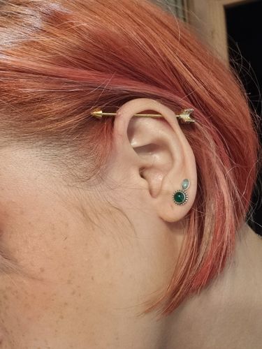 Customer photo review of Le piercing Fléchette - titane ASTM F136