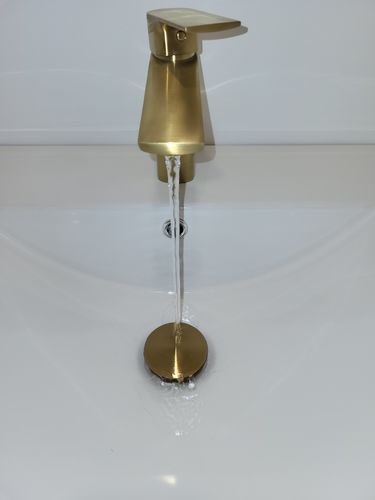 Customer photo review of Pop-Up Drain, Brushed Gold Finish, Solid Brass, With OverFlow