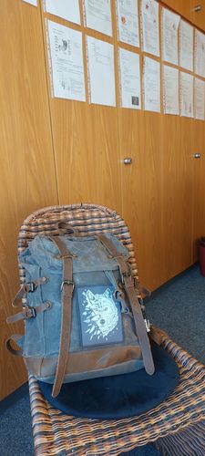 Customer photo review of BIG PATCH Wolf Geometrisch (schwarzblau)