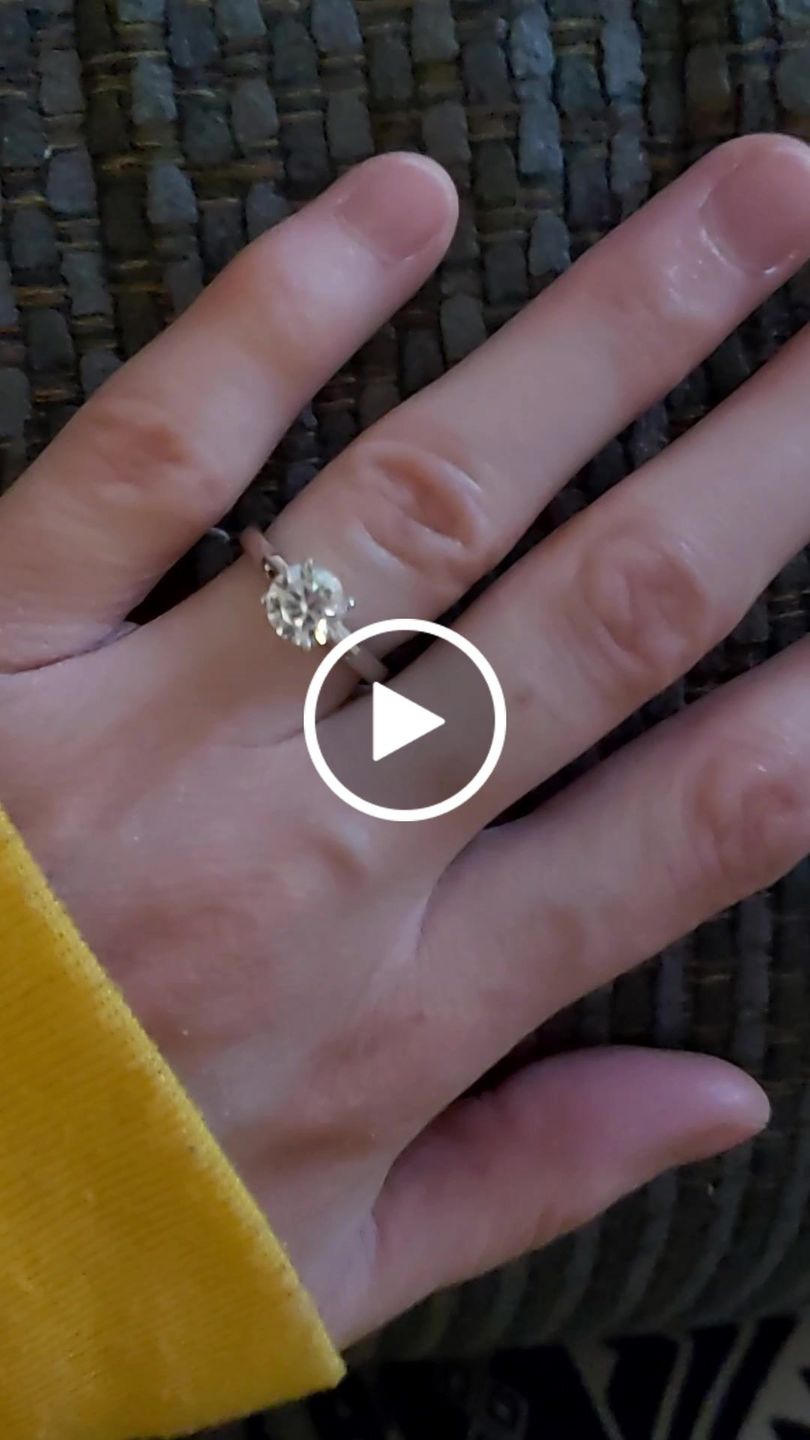 Customer video review of Classic Solitaire Round Moissanite Four Prong Engagement Ring