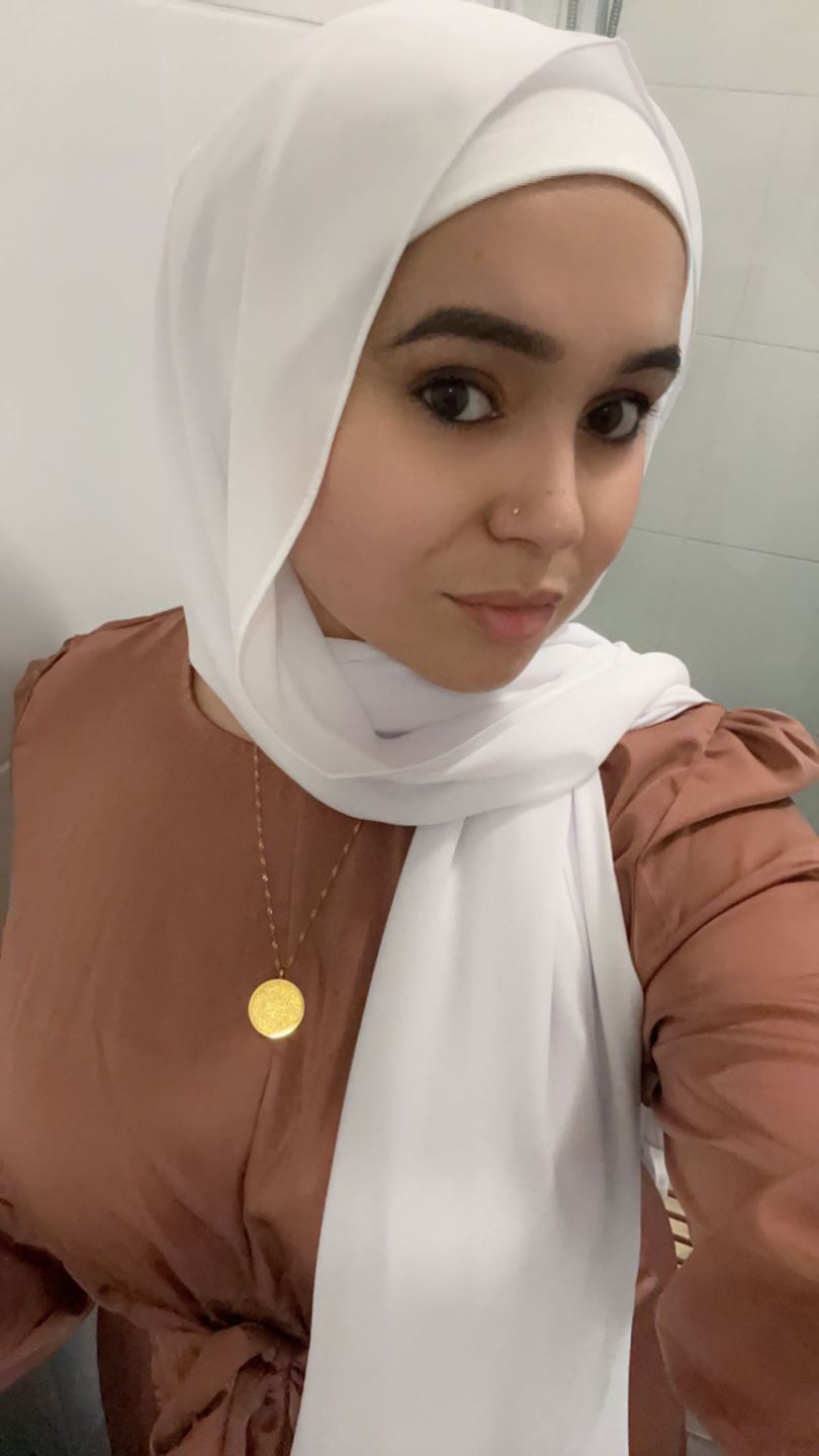 Customer photo review of Elastic Silk Hijab Cap - White