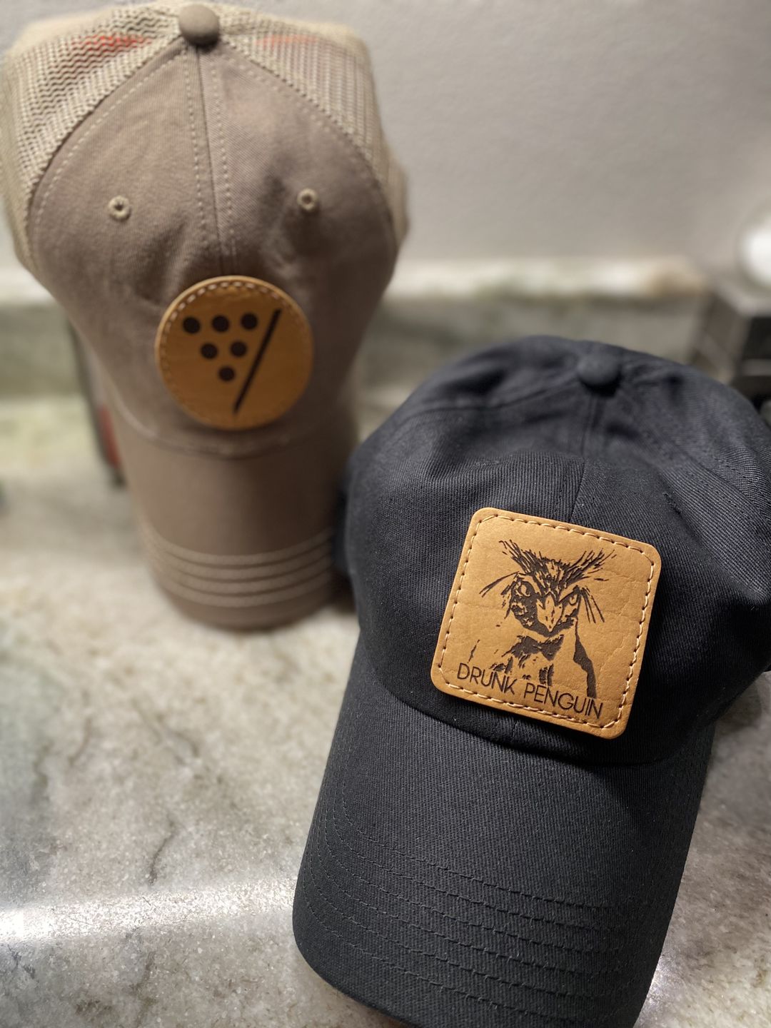 Customer photo review of Richardson 111 Unstructured Leather Patch Hat